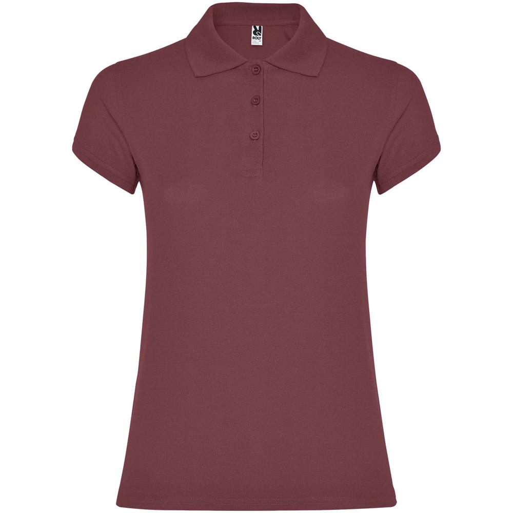 Star 200 g/m² damespolo met korte mouwen - Bessenrood