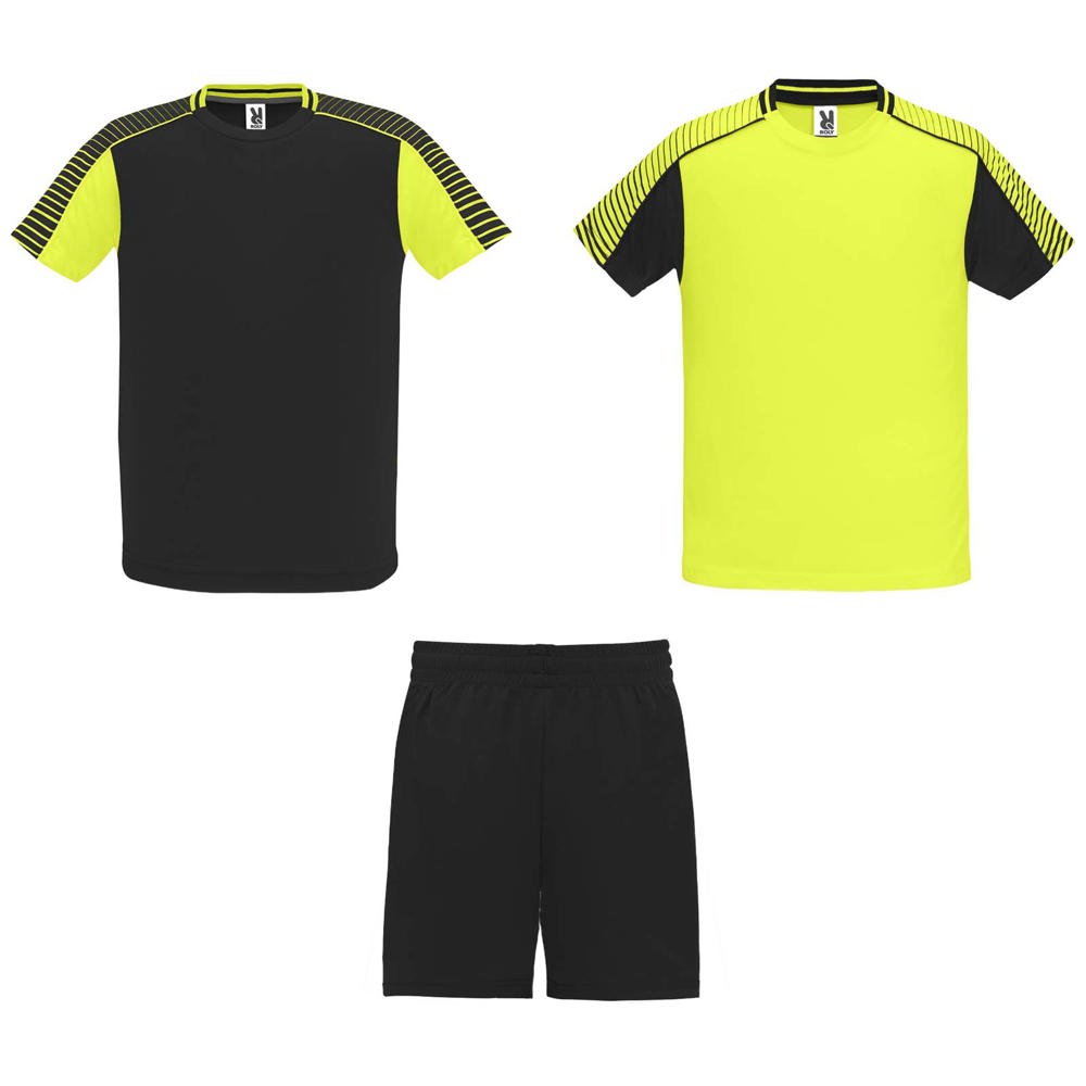 Juve 140 g/m² sportset voor kinderen - Fluorgeel, Zwart