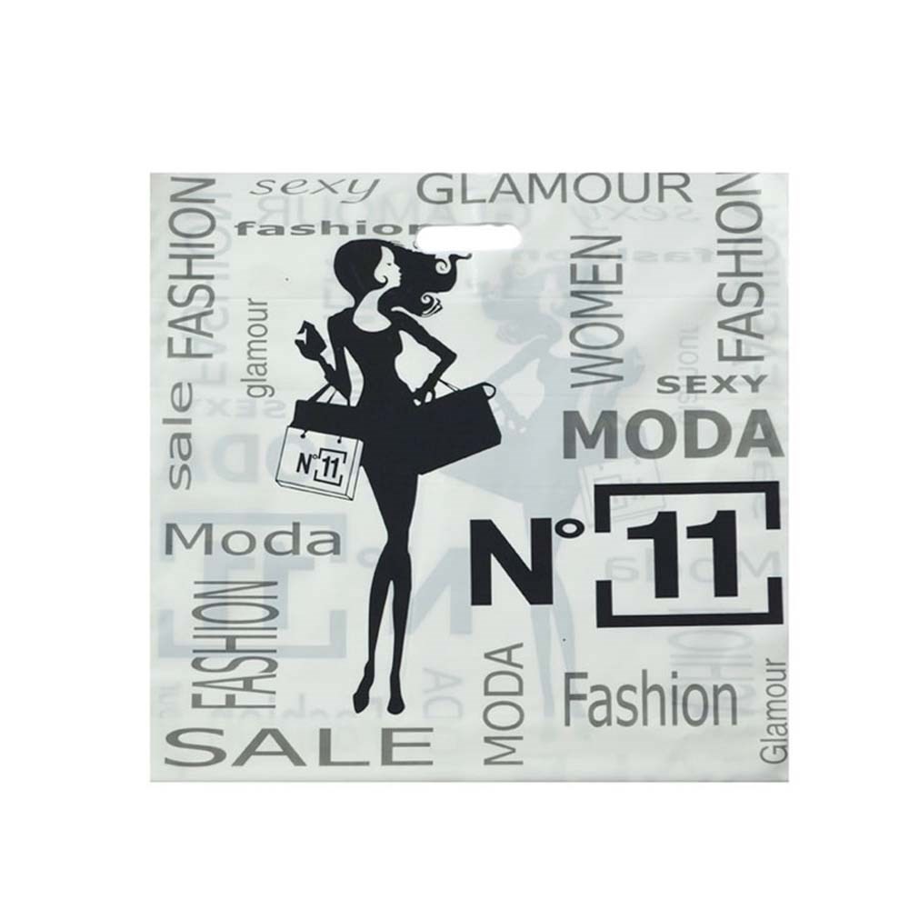 Plastic tas 56 x 45 x 7,5 cm, 48 micron, ldpe, stanshandvat, 2 zijden