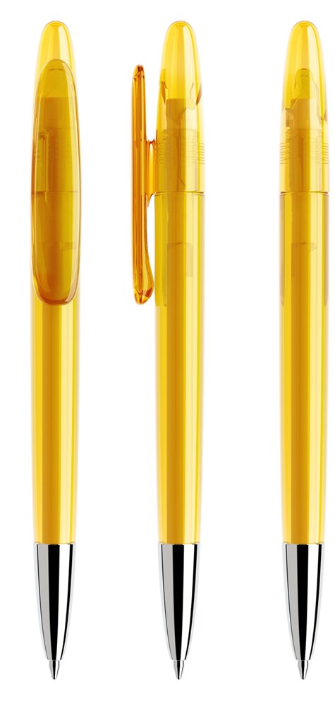 Prodir DS5 TTC Transparent with Chrome Metal Nose-Cone - Yellow transparant