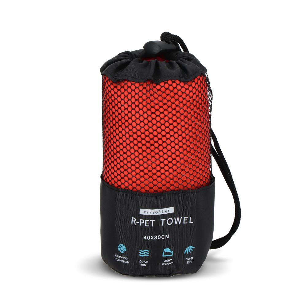 R-PET sneldrogende sport handdoek 40x80cm met etui (200g/m²) sublimatie 