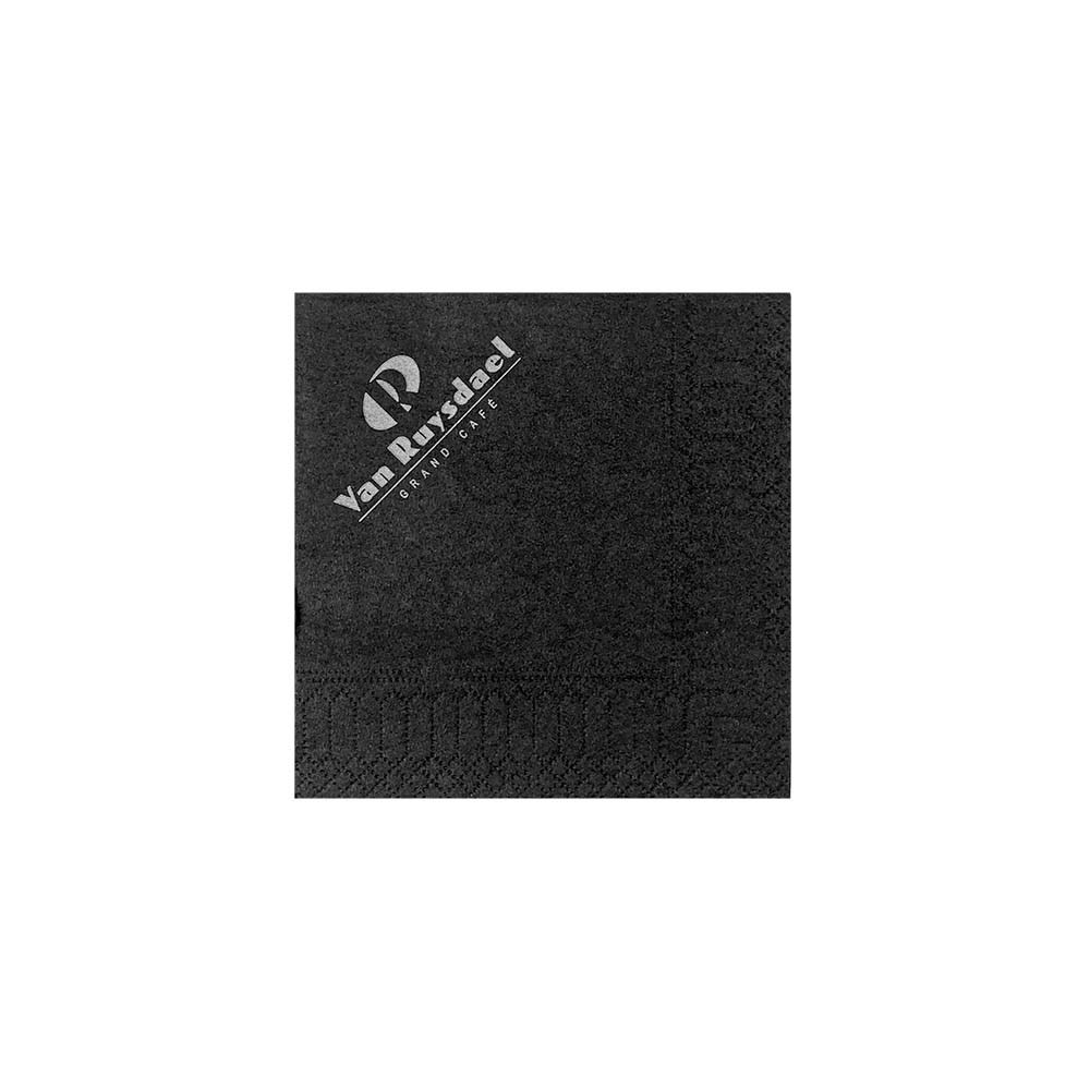 Servetten, 3 laags celstof, 5 x 7 cm opdruk, 33 x 33 cm, 1/4 vouw, gekleurd